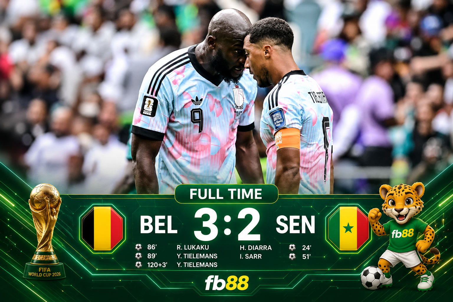 Bỉ vs Senegal fulltime 3:2