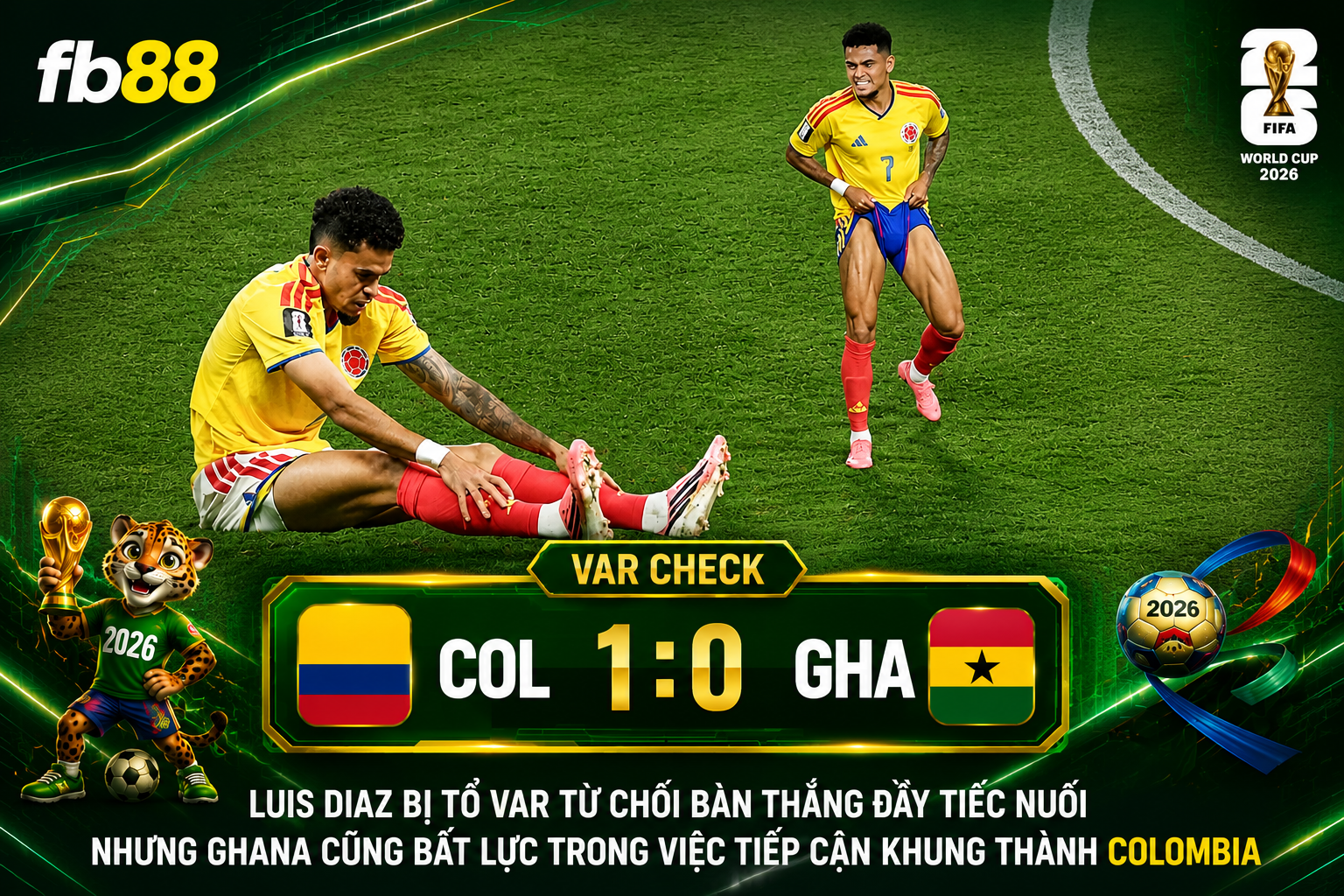 Colombia vs Ghana FT 1:0