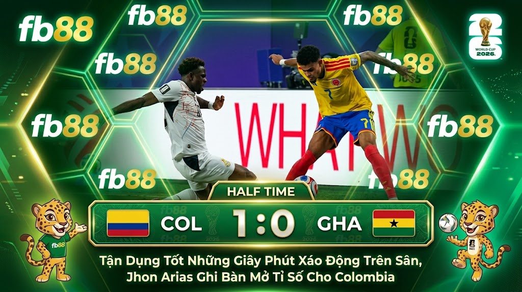 Colombia vs Ghana HT 1:0