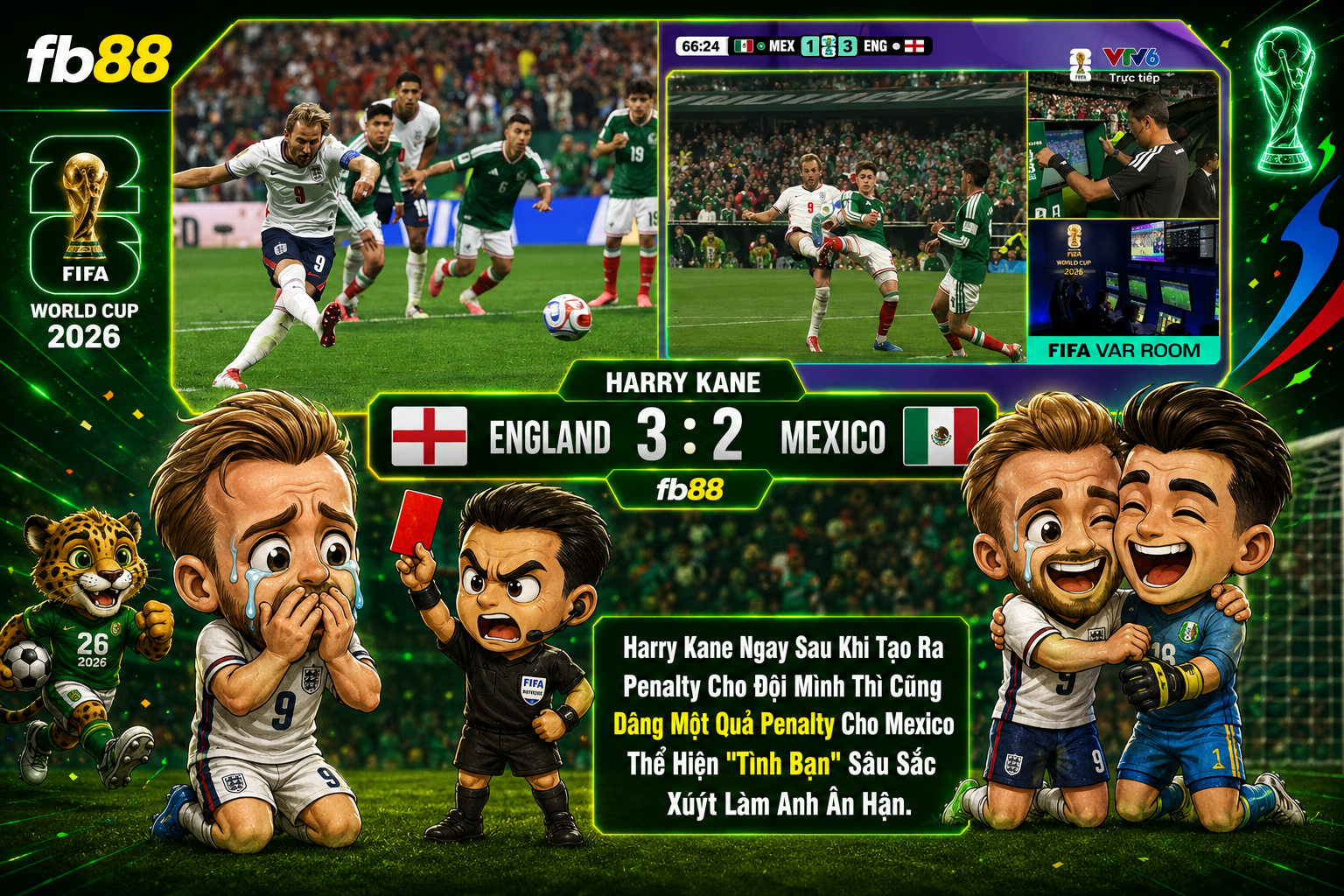Anh vs Mexico FT Vòng 16 Đội World Cup 2026