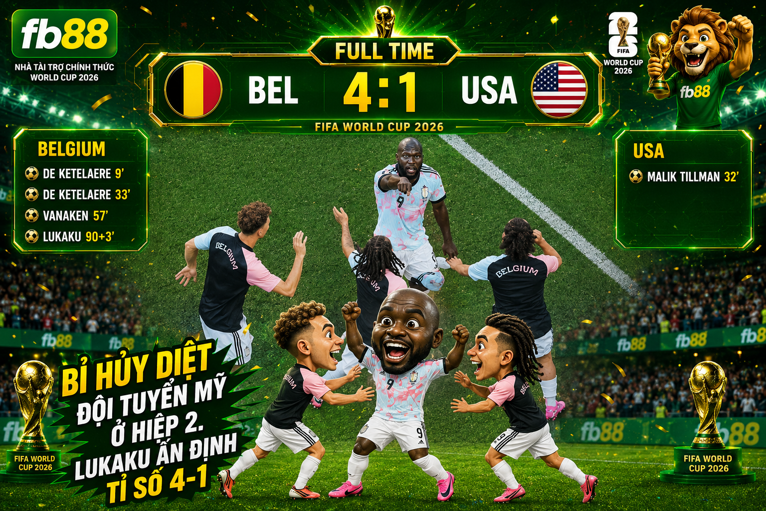 Mỹ vs Bỉ FT World Cup 2026