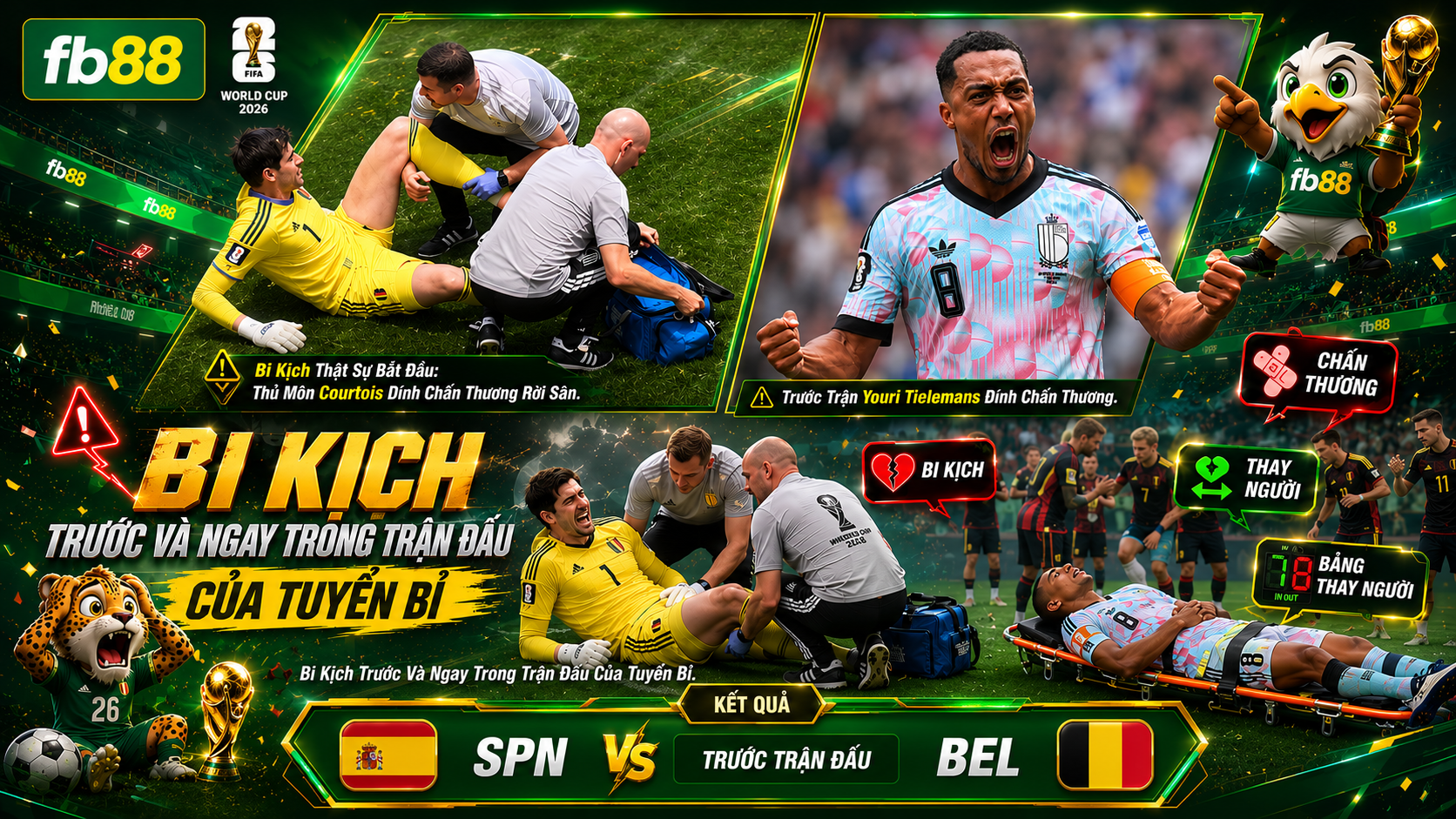 Tây Ban Nha Vs Bỉ Tỉ số 2-1 Tứ KẾt World Cup 2026