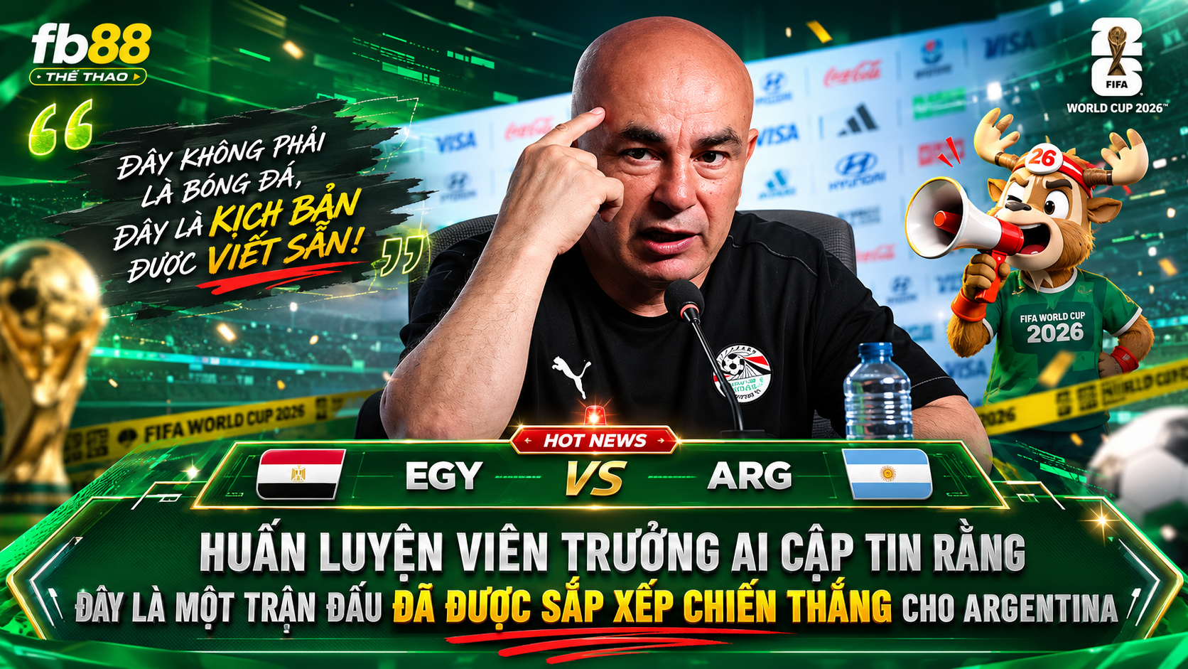 Argentins vs Ai Cập Vòng 16 World Cup 2026