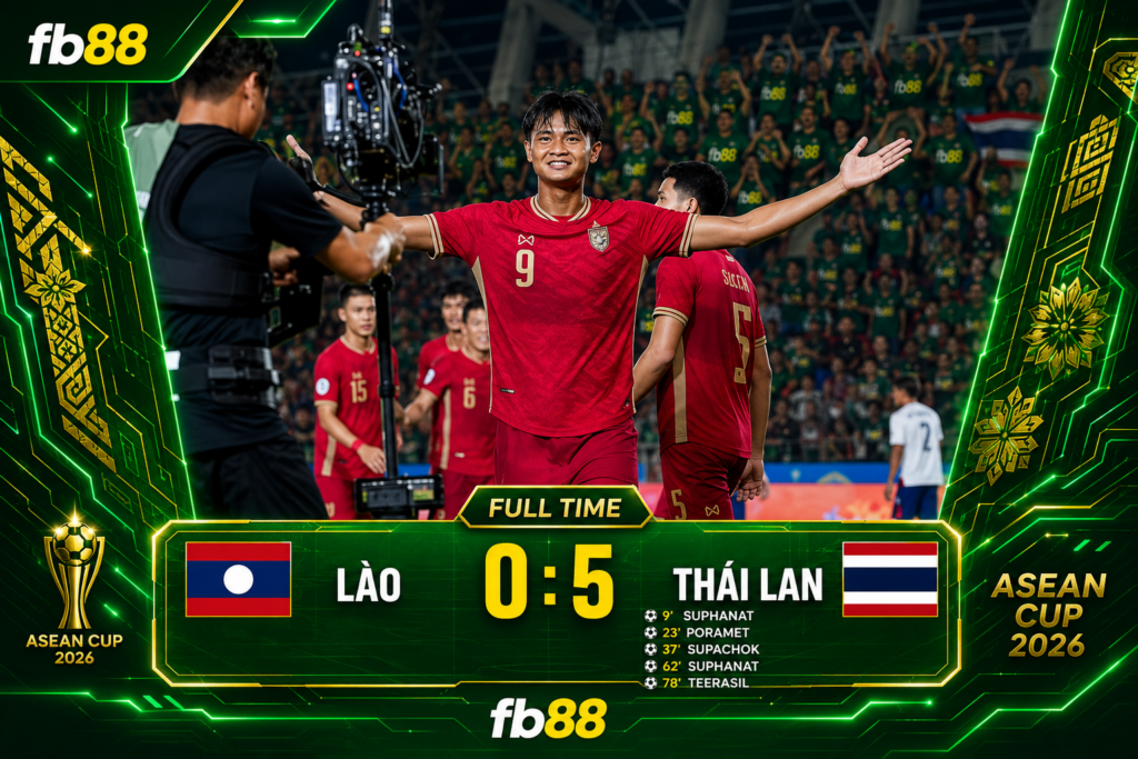 Lào vs Thái Lan 0:5 Asean Cup 2026