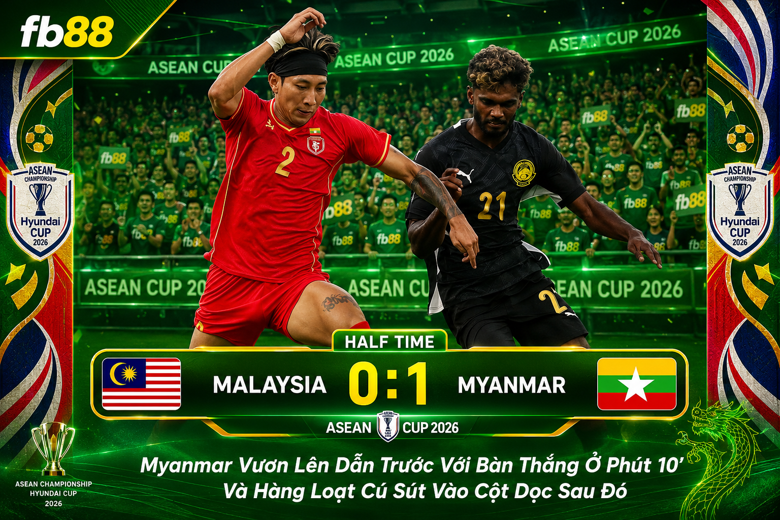 Malaysia vs Myanmar 0:1 Ht Asean Cup 2026
