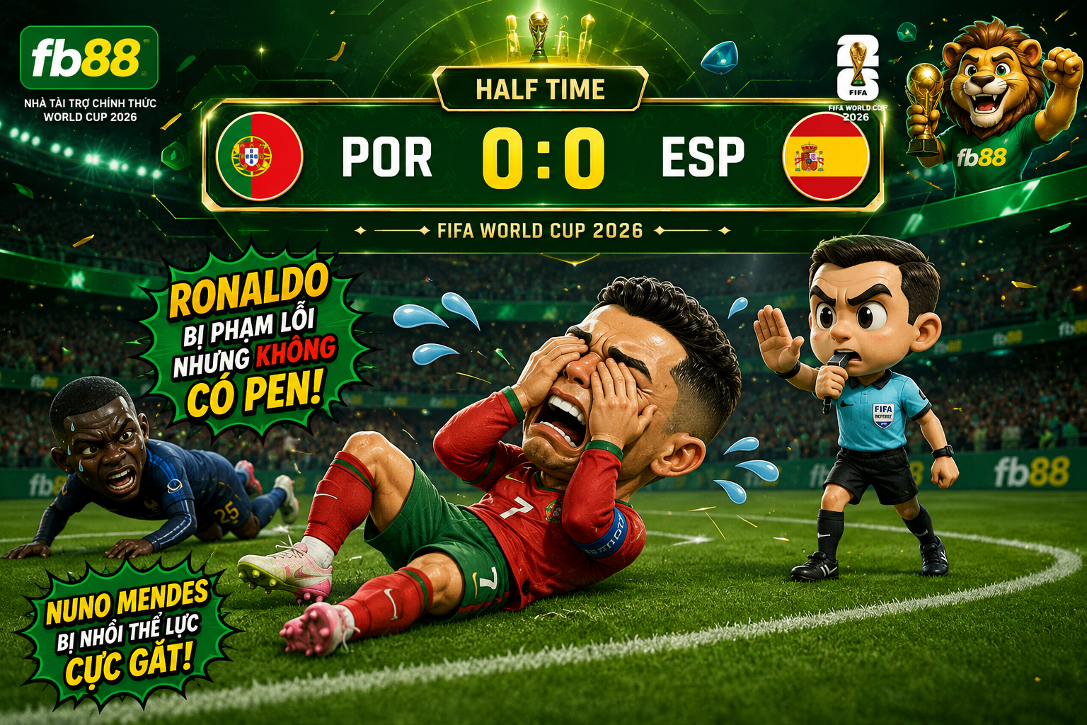 Bồ Đào Nha Vs Tây Ban Nha HT Vòng 26 Đội World Cup 2026
